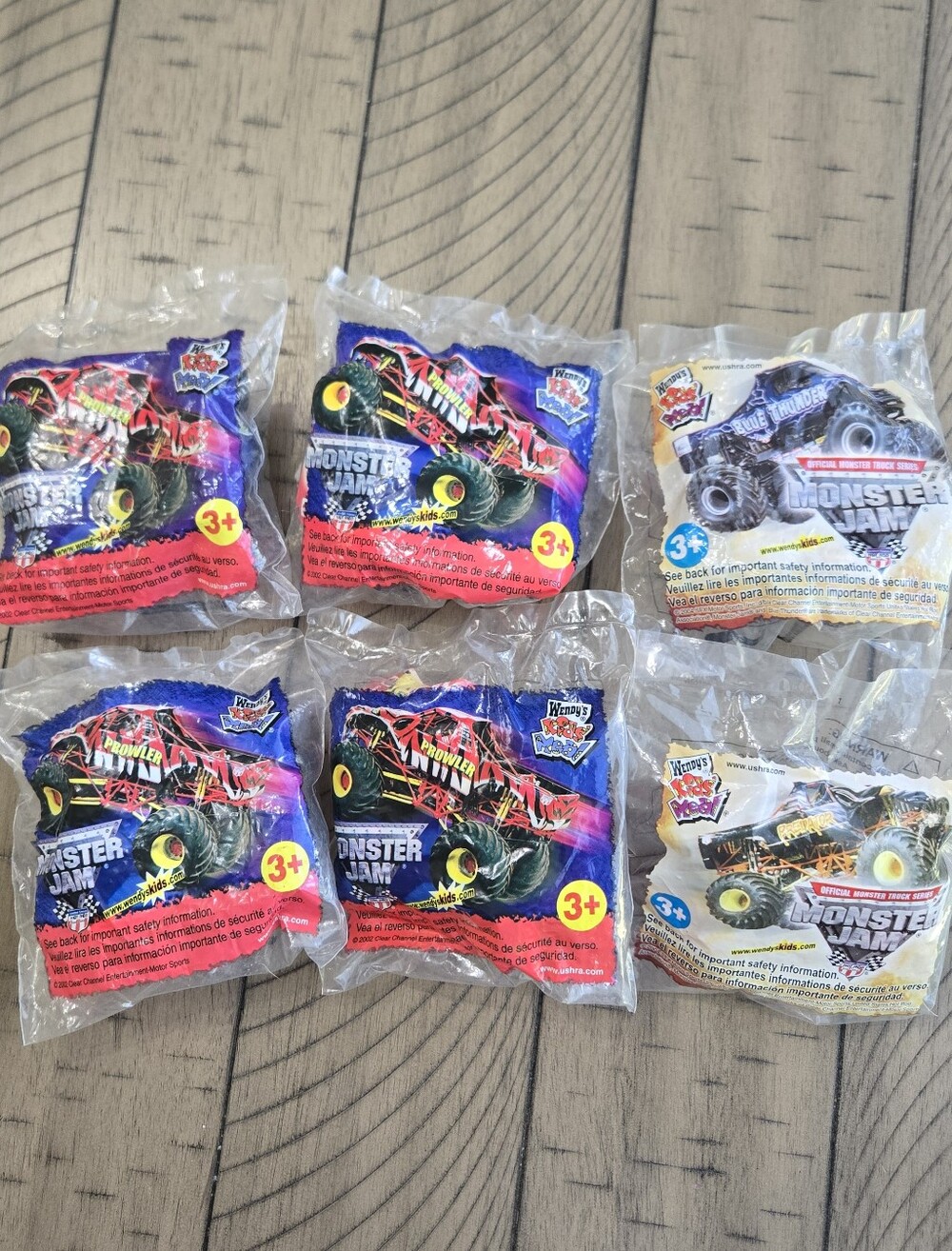 Vintage Monster Jam 6pk Bundle - Kids Toy Truck Set -